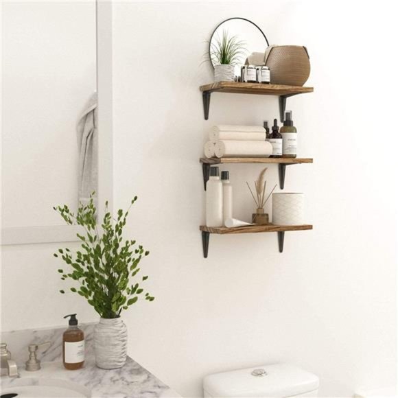 Arras Rustic Wood Floating Shelves for Wall Storage,Wall Shelves for Living Room - Picture 6 of 6